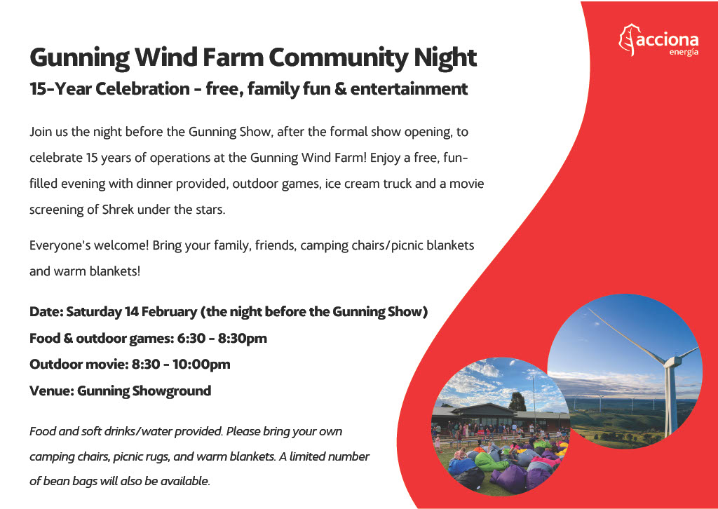 Information flyer for outdoor movie night